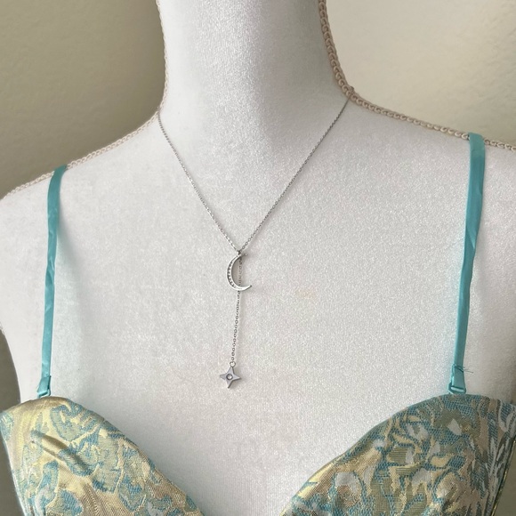 NEW Lili Claspe Rope the Moon Lariat Necklace Silver - Picture 2 of 9